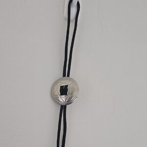 Silver and Black Bolo Tie